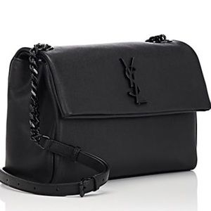 YVES SAINT LAURENT
Black Pebbled Leather West Hollywood medium Flap Bag